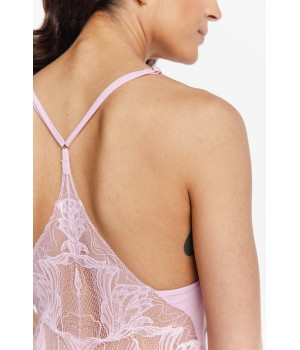 Camisón micromodal rosa vista lateral